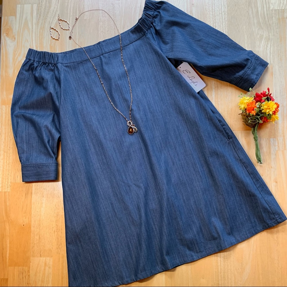 SugarLips Off-Shoulder Lightweight Denim D…